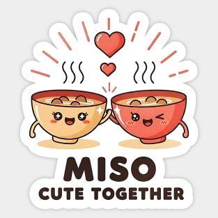 Miso Cute Together Kawaii Soup Bowls Sticker